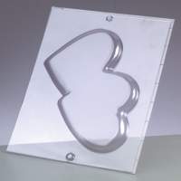 Reliefform Herz, doppelt, 1-teilig h 15 cm Gießform