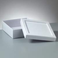 Pappbox Mosaix quadratisch weiß, 17 x 17 x 6 cm...