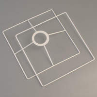 Lampenschirmring Set Quadrat 10x10 cm, 2-teilig weiß