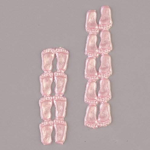 Wachsdekor Füße Mädchen rechts + links 15 x 8 mm 18 - teilig ros