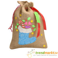 Jutesack neutral aus Jute, ca. 17 x 25 cm, 1 Stück Jutebeutel