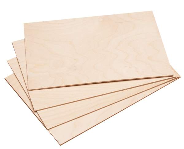 10x Holzplatte DIN A4 (210x297 mm) aus Birkensperrholz Sperrholzplatten