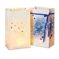 Lichtertüte aus Papier Funkelsterne, 5 Stück
