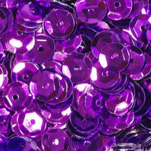 Pailletten Metallic lila 50g, 6 mm groß