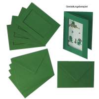 Passepartoutkarten grün rechteckig 5er Pack, 10,5 x 15 cm