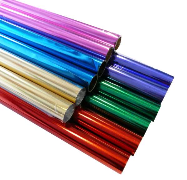 Alufolien Set 12 Alurollen, 50 x 80 cm, farbig sortiert Bastelfolie Weihnachtssterne