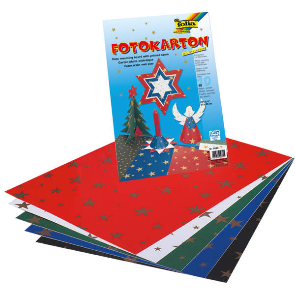 Sternen Fotokarton, 10 Bögen, beidseitig, 50x70, 300 g m² Bastelpapier