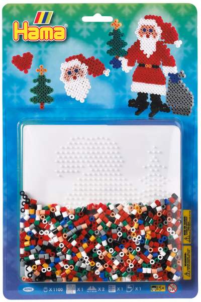 Bügelperlen Weihnachts Set Weihnachtsmann, 1100 Perlen