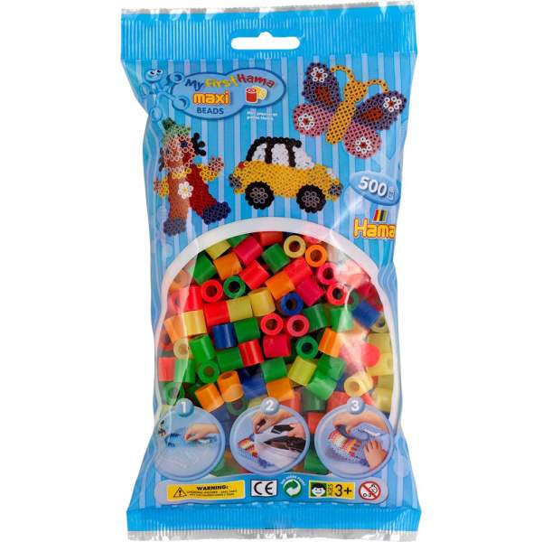 Bügelperlen maxi - Neonbunt 500er Pack