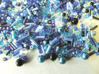 Perlenmix, blau 150 g