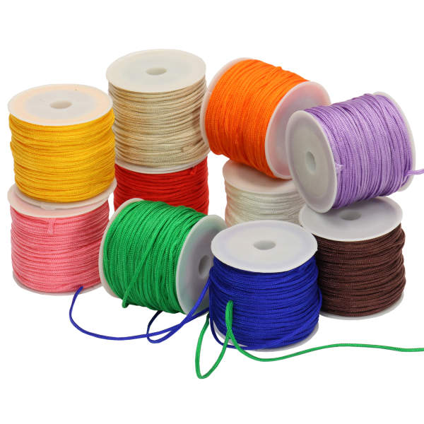 Knüpffaden 10er Sortiment 10 Farben, Flechtschnur 1,7mm stark