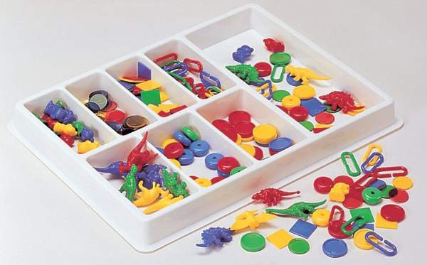 Sortierbehälter Sortierbox weiss, 40x30 mit 8 Mulden, 1 Stück ohne Inhalt