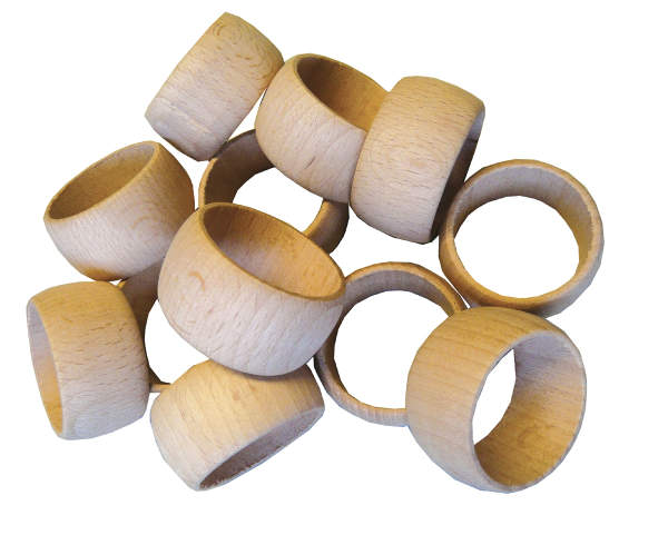 Serviettenringe aus Holz 12 Stück Buchenholz