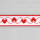 Geschenkband mit Herzmuster rot/weiß, 20 m, 1,2 cm breit