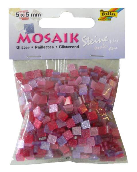 Mosaiksteine-Glitter pink, 0,5 x 0,5 cm 700 Steine, 45g