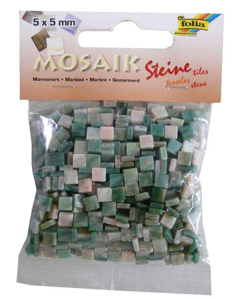 Mosaiksteine-Mix marmoriert grün, 0,5 x 0,5 cm, 700 Steine, 45g