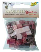 Mosaiksteine-Mix marmoriert rot, 1 x 1 cm, 45g, 190 Steine