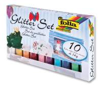 Glitterpulver 10 Farben, 10 Tuben je 14 g