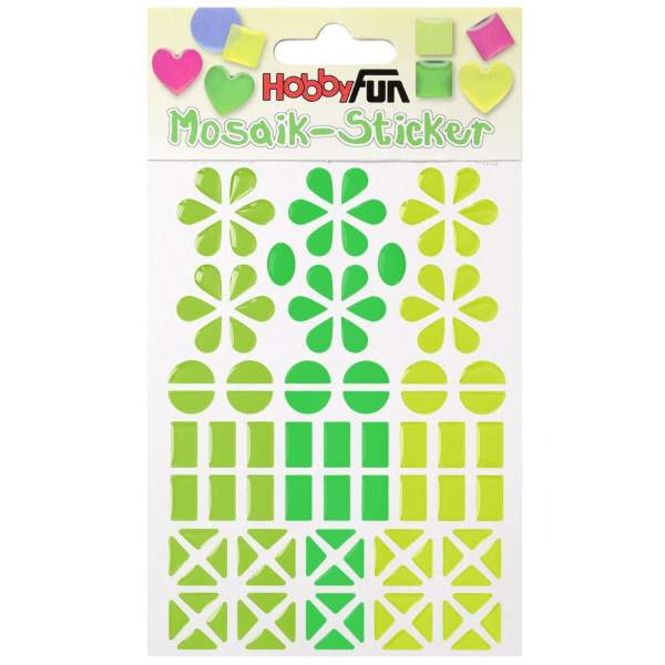 Mosaik Sticker Blume, apfelgrün-smaragd-limone