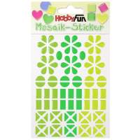 Mosaik-Sticker Blume, apfelgrün-smaragd-limone
