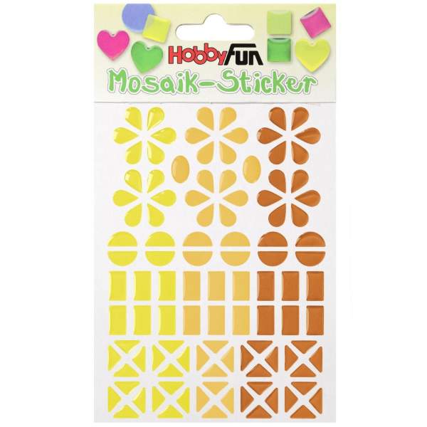 Mosaik-Sticker Blume gelb-orange-nougat