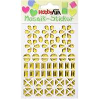 Mosaik-Sticker transparent Blume, gold