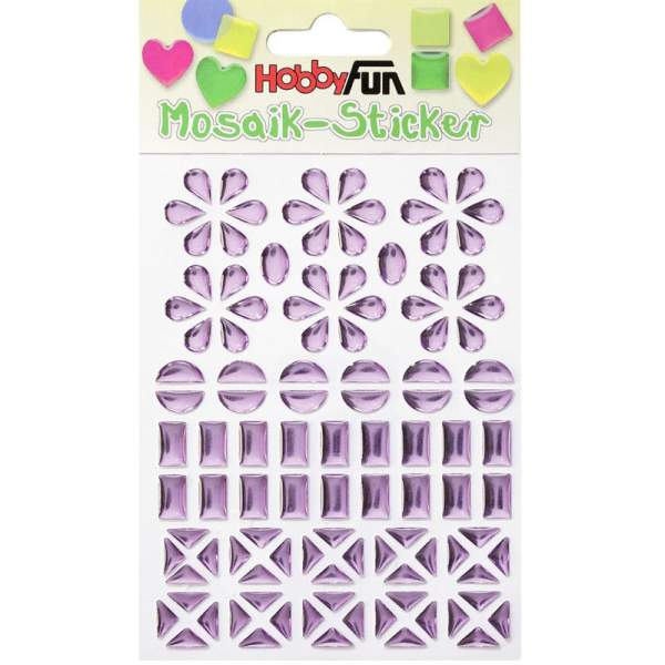 Mosaik Sticker transparent Blume, lavendel