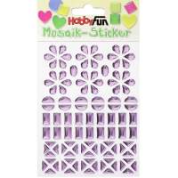 Mosaik-Sticker transparent Blume, lavendel