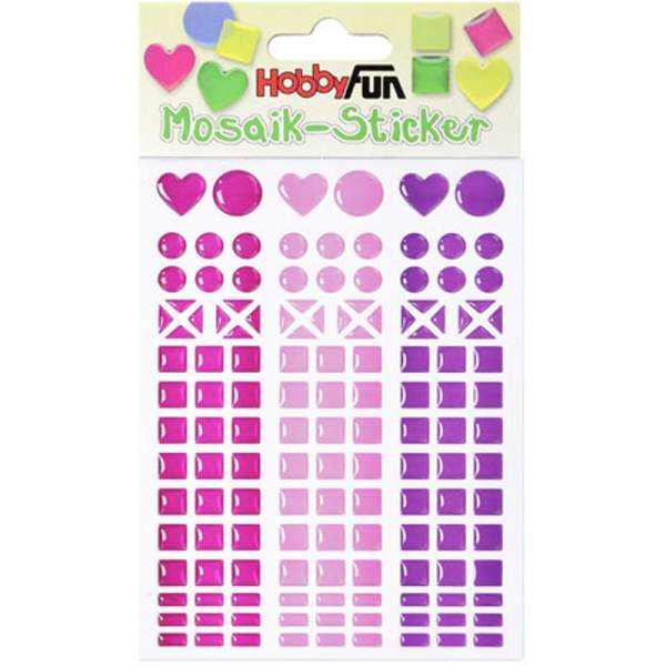 Mosaik-Sticker Herz, magenta-petunie-lila