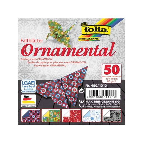 Faltblätter Ornamental, 10x10 cm, 80g/m²