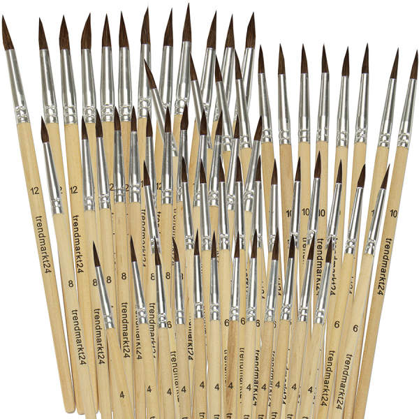 Haarpinsel Set 60 Stück, je 12 Stk. von Nr. 4,6,8,10,12