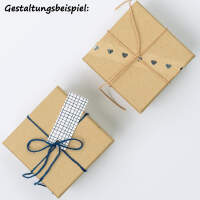 Pappbox braun eckig, Pappboxen, 10 Stück, ca. 7,5 x 7,5 x 4,5 cm