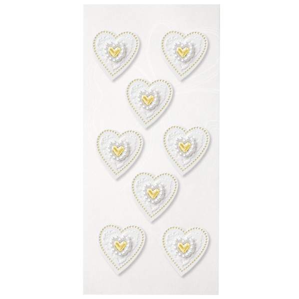 Sticker Herzen 8 Stück gold