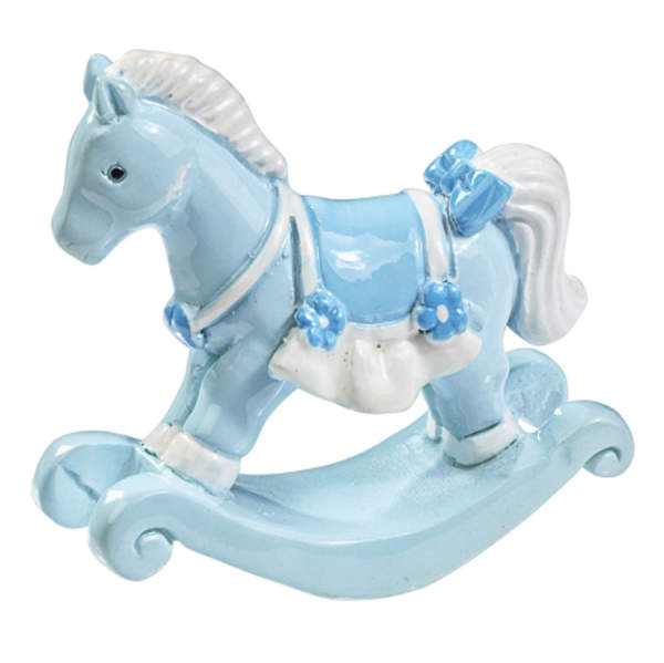 Schaukelpferd blau, ca. 4 cm groß