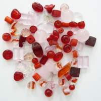 Glasperlen rote Sortierung 100 g