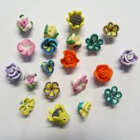 Perlen, Polymerperlen Blumen, 20 Stk.