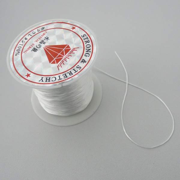 Schmuckfaden stark, elastisch 0,7 mm, 12 m lang 1 Rolle Nylonfaden