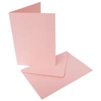 Doppelkarten 5er Set rosa, 10,5x15 cm