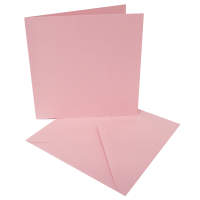 Doppelkarten quadratisch rosa, 5er Set