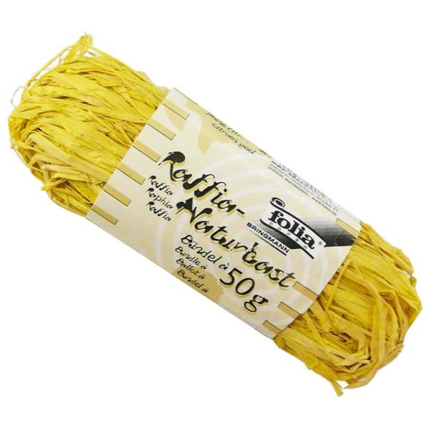 Naturbast zitronengelb, 50g