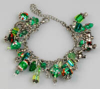 12 Charms mit 20 Perlen altsilber