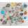 12 Charms mit 20 Perlen altsilber