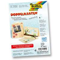 Doppelkarten strohgelb, 10,5 x 15 cm, 5er Set, 220 g m²
