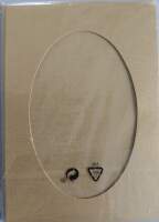 Passepartoutkarten ovale Stanzung gold 5 Stück