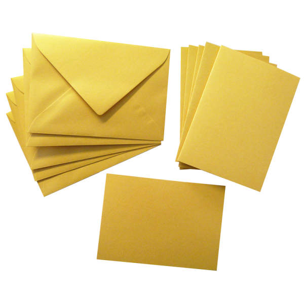 Doppelkarten gold, 10,5 x 15 cm, 5 Stück