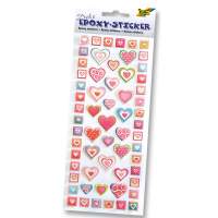 Epoxy Sticker Herzen, Ganzjahr Set 2