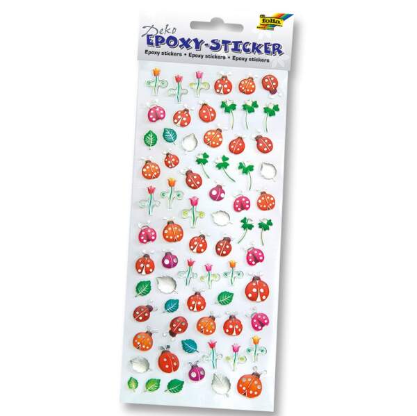 Epoxy Sticker Marienkäfer, Ganzjahr Set 6