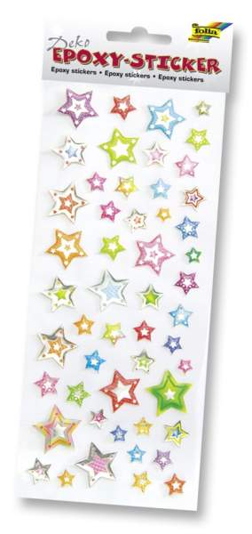 Epoxy-Sticker Weihnachten Sterne, bunt