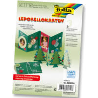 Leporellokarten tannengrün 3er Set mit Kuverts