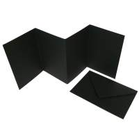 Leporellokarten schwarz 10,5 x 15 cm, 300 g/m²